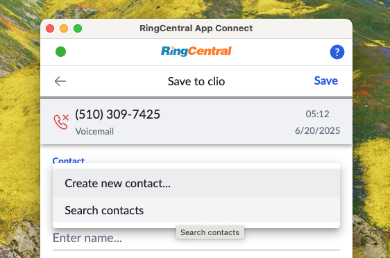 Search contacts in a CRM