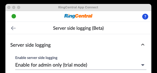 Server-side call logging trial setup
