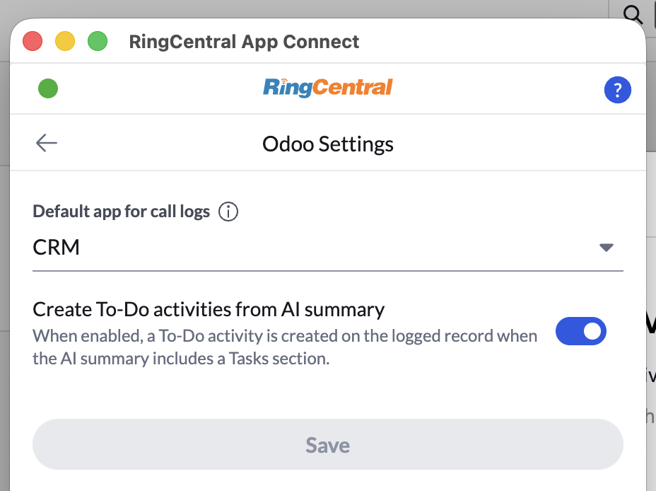 Odoo Settings