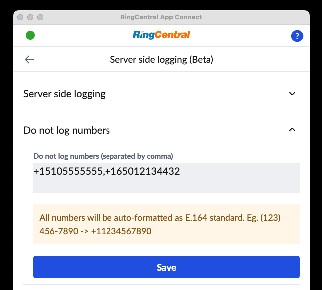 Server-side call logging - blocked numbers