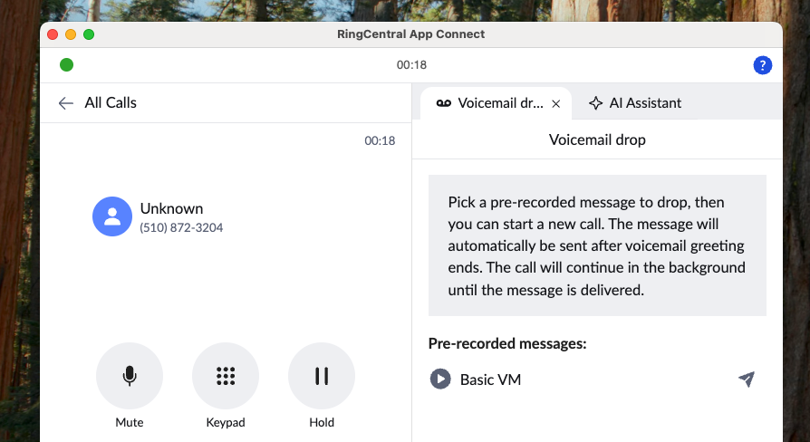 Selecting a voicemail